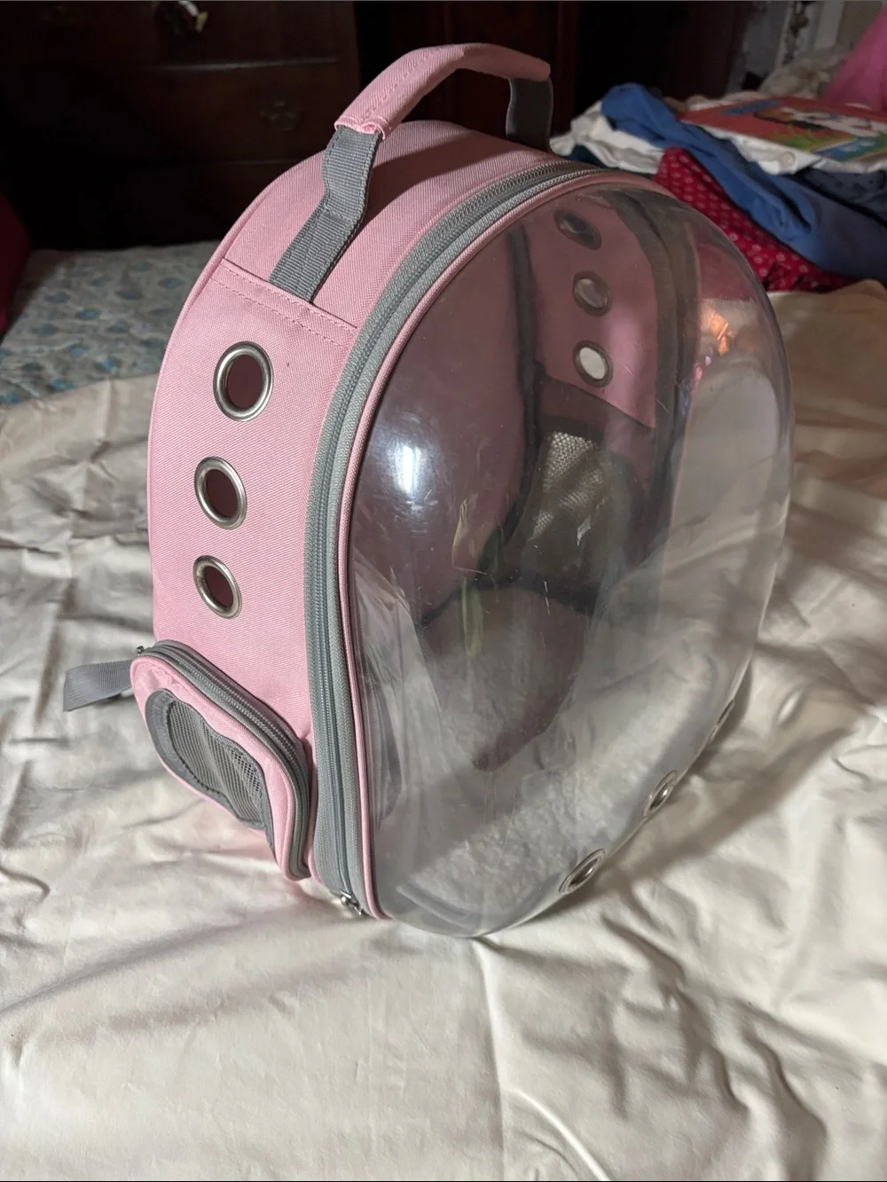Pink Transparent Bubble Backpack Pet Carrier